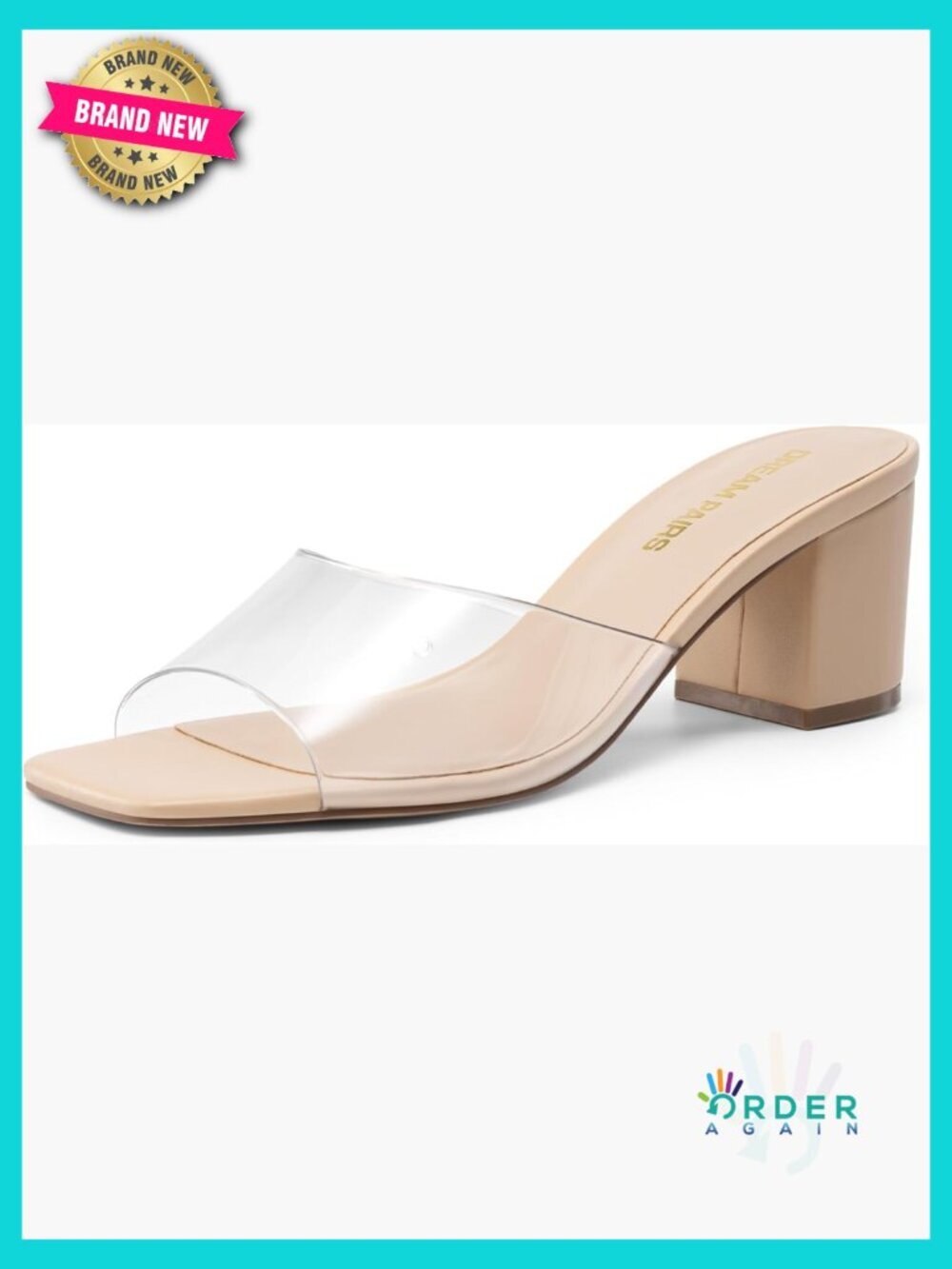 Low Heels Sandals Mule Heels Block Chunky Heeled Sandals Slide 2.24 Inch Square